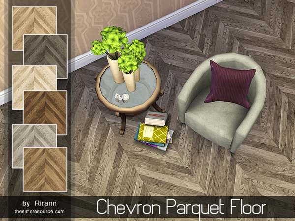  The Sims Resource: Chevron Parquet Floor by Rirann