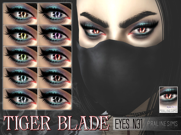  The Sims Resource: Tiger Blade Eyes N31 by Pralinesims