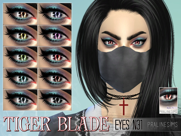  The Sims Resource: Tiger Blade Eyes N31 by Pralinesims