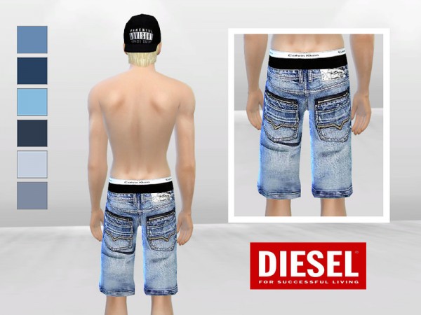  The Sims Resource: Down Under Low Waist Denim Shorts by McLayneSims
