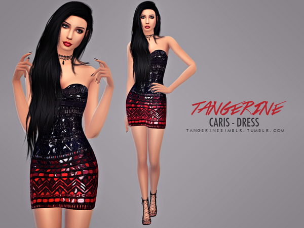  The Sims Resource: Caris   Dress by tangerinesimblr