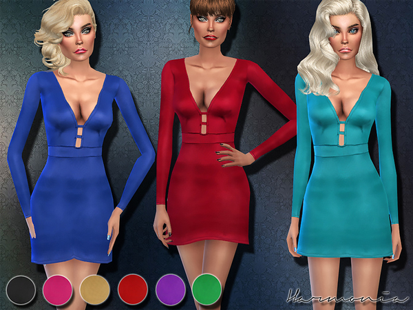  The Sims Resource: Sculpting Body Dress Cut Out Detail by Harmonia