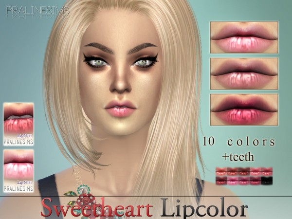  The Sims Resource: Sweetheart Lipcolor N31 +Teeth by Praline Sims