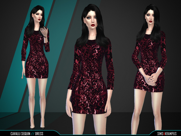  The Sims Resource: Sequin Cavalli Dress by SIms4Krampus