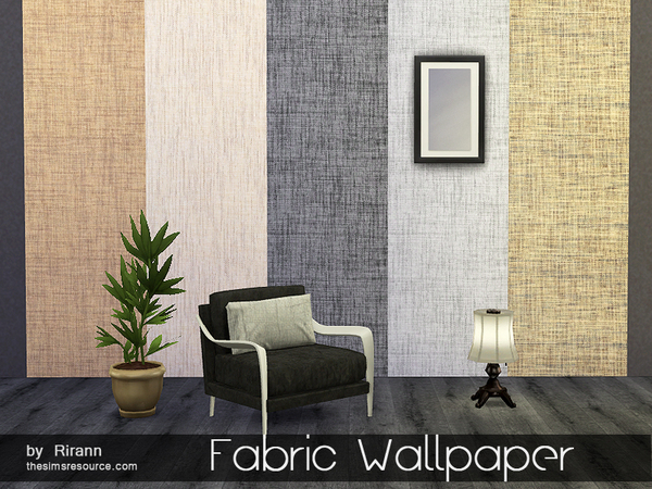  The Sims Resource: Fabric Wallpaper by Rirann