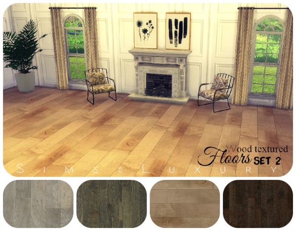  Sims4Luxury: Wood textured floors set 1
