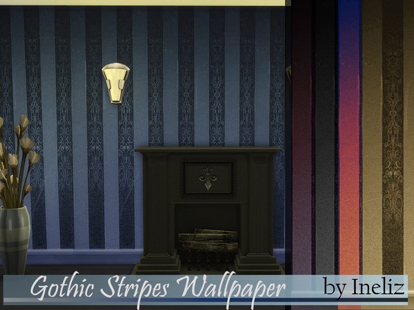  The Sims Resource: Gothic Stripes Wallpaper by Ineliz
