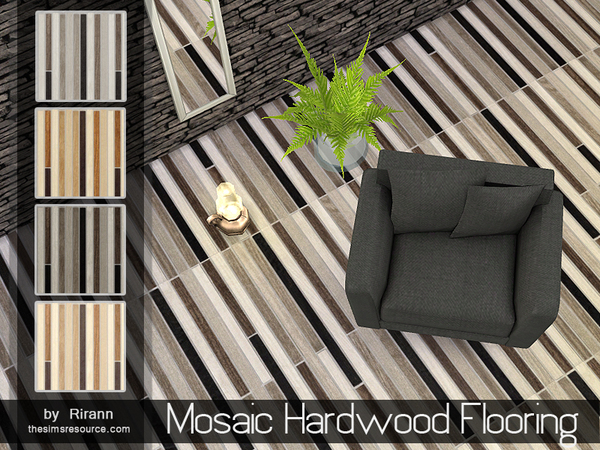  The Sims Resource: Mosaic Hardwood Flooring by Rirann