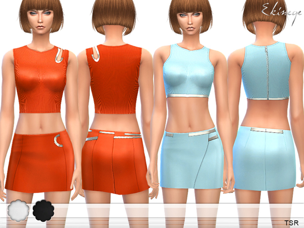  The Sims Resource: Cropped Tops & Mini Skirts   Set9 by ekinege