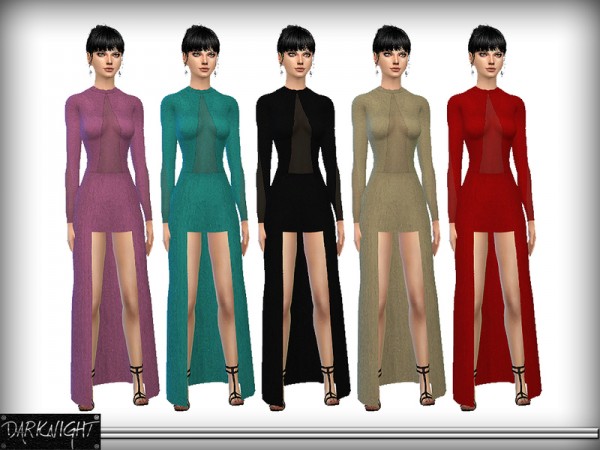  The Sims Resource: High Low Velvet Dress by DarkNighTt