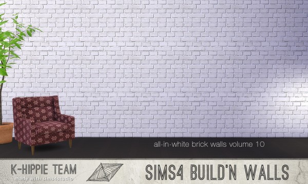  Mod The Sims: 7 Brick Walls   All White   volume 10 by Blackgryffin