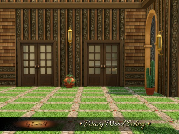  The Sims Resource: Wavy Wood Siding by Emerald