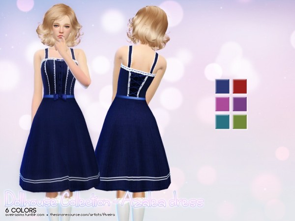  The Sims Resource: Dollhouse Collection   Azalea dress by Aveira