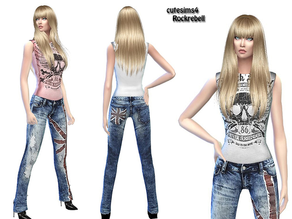  The Sims Resource: Rockrebell Outfit by SweetSims4