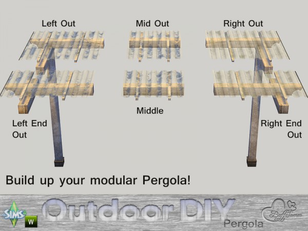  The Sims Resource: DIY Modular Pergola by BuffSumm