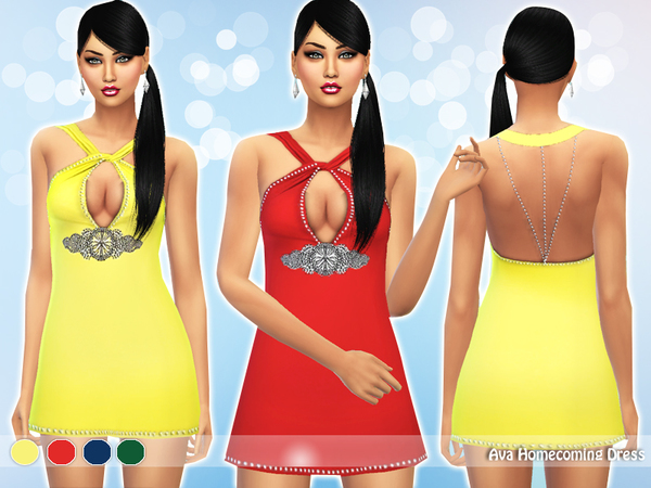  The Sims Resource: Ava Homecoming Dress by Saliwa