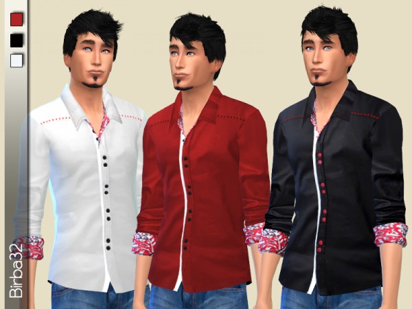  The Sims Resource: Black and red shirt by Birba32