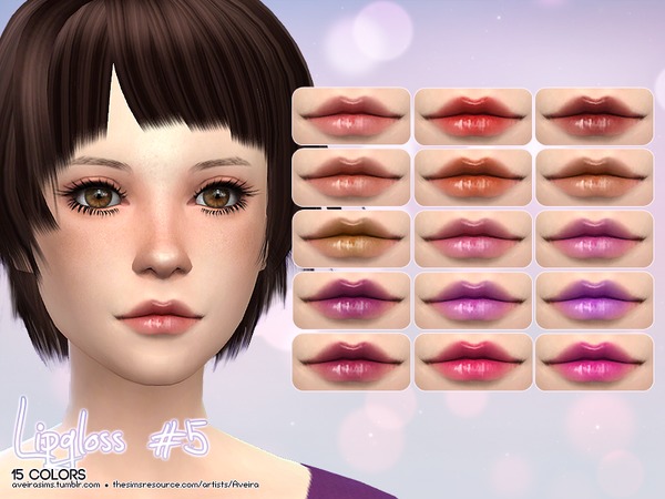  The Sims Resource: Lipgloss 5 by Aveira
