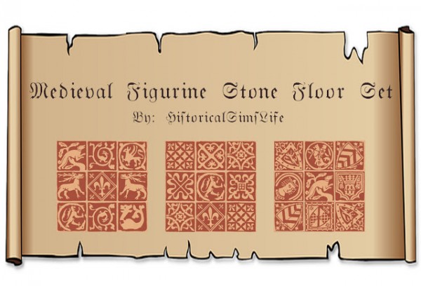  History Lovers Sims Blog: Medieval Figurine Stone Floor Set