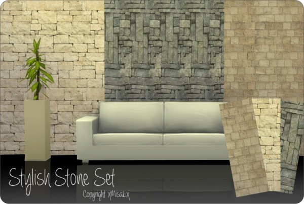  Xmisakix sims: Wood and stone wall sets