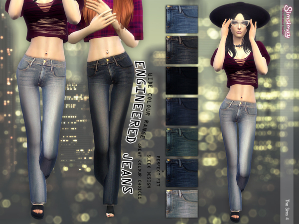  The Sims Resource: Engineered Jeans by Simsimay