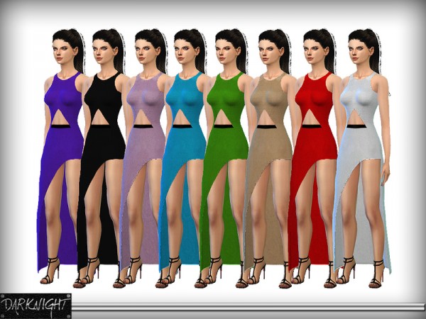  The Sims Resource: Smooth Line Maxi Dress by DarkNighTt