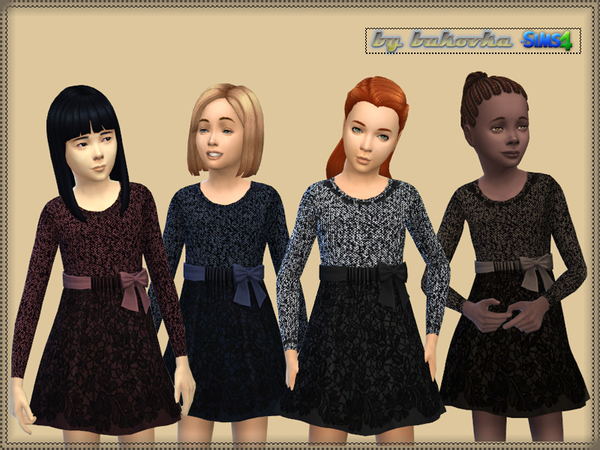  The Sims Resource: Dress Tweed and Lace by Bukovka