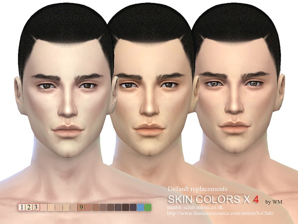  The Sims Resource: S Club WM skin cas colors x 4 default replacement