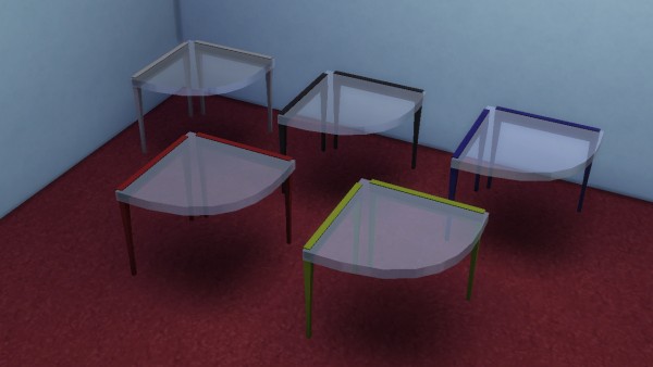  Mod The Sims: Modular L tables, round table for 3 sims and modern chair by necrodog