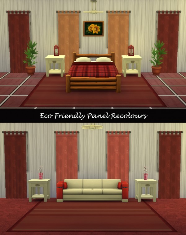  Mod The Sims: Curtain: 25 Eco Friendly Panel Recolours by Simmiller