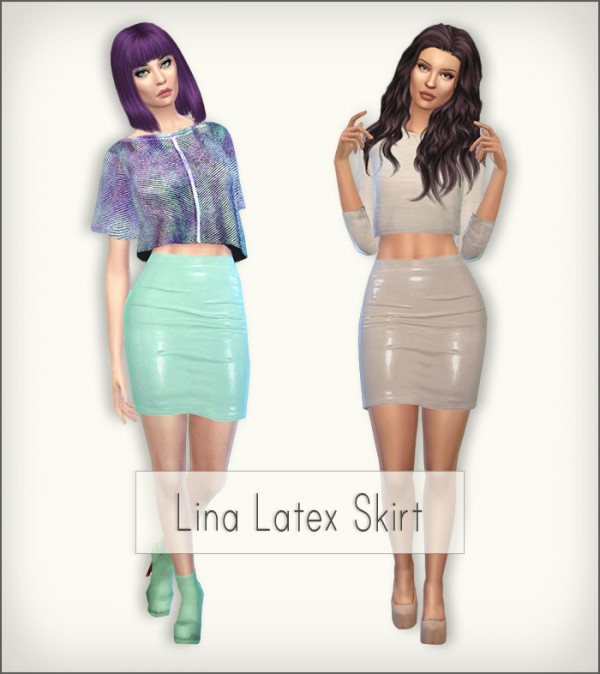  Simsrocuted: Lina latex skirt