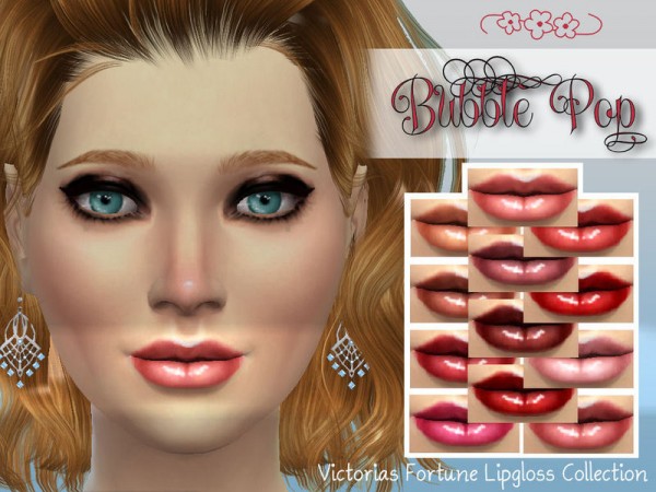  The Sims Resource: Bubble Pop Lipgloss Collection by fortunecookie1