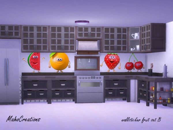  The Sims Resource: Wallsticker Fruit Set B by MahoCreations