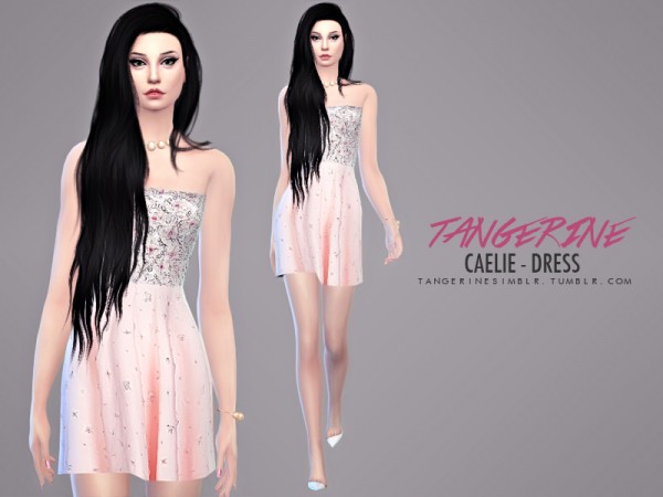  The Sims Resource: Caelie   Dress by Tangerinesimblr