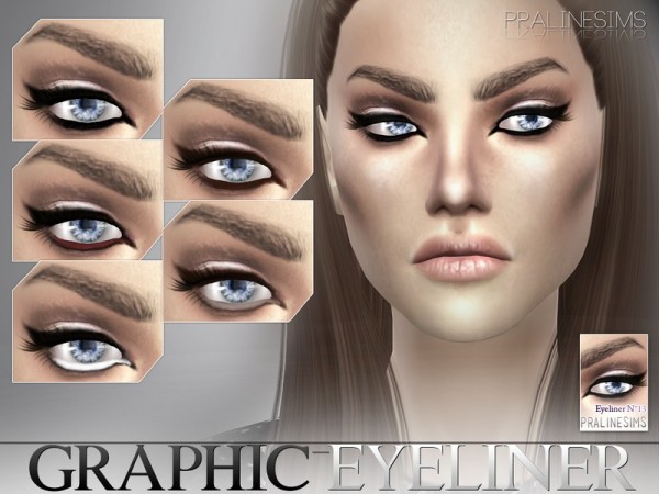  The Sims Resource: Graphic Eyeliner | N13 by Pralinesims