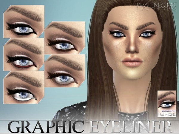  The Sims Resource: Graphic Eyeliner | N13 by Pralinesims