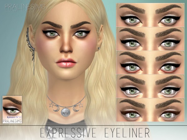 The Sims Resource: Expressive Eyeliner | N14 by PralineSims