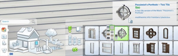  Mod The Sims: Two tile Pessimist’s Porthole by plasticbox