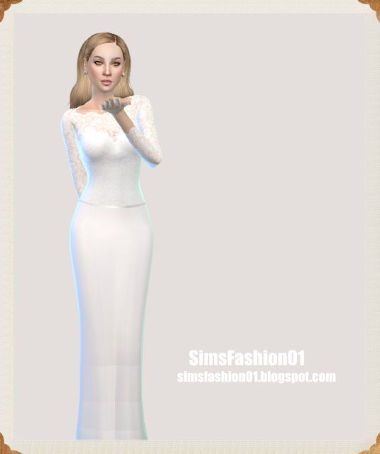  Sims Fashion 01: SimsFashion01   Lace wedding dress