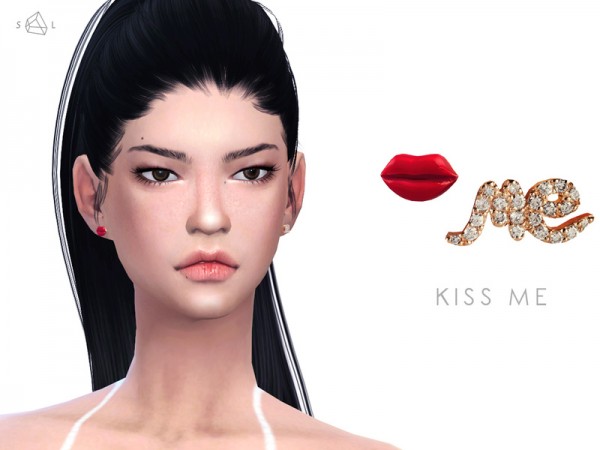  The Sims Resource: Earrings   KISS ME by Starlord
