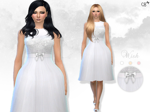  The Sims Resource: Wish   wedding dress by CherryBerrySim