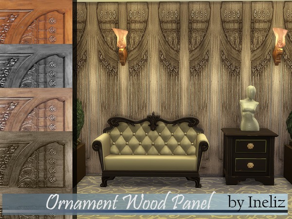  The Sims Resource: Ornament Wood Panel by Ineliz