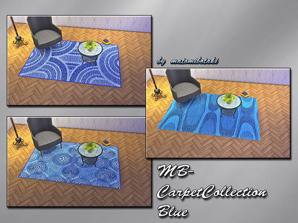  The Sims Resource: MB Carpet Collection Blue by matomibotaki