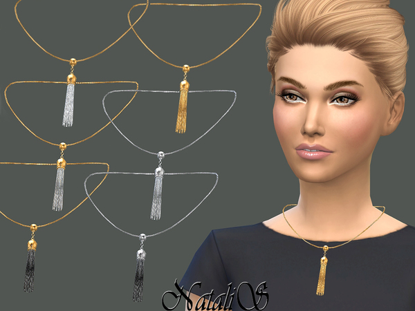  The Sims Resource: Tassel pendant necklace by NataliS