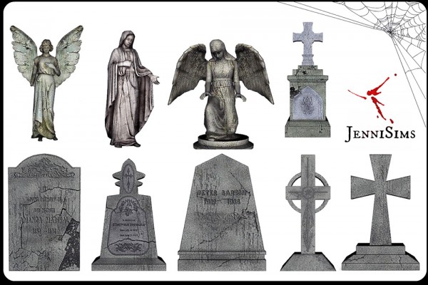  Jenni Sims: Decoration Cemetery statues and tombs   Special Halloween