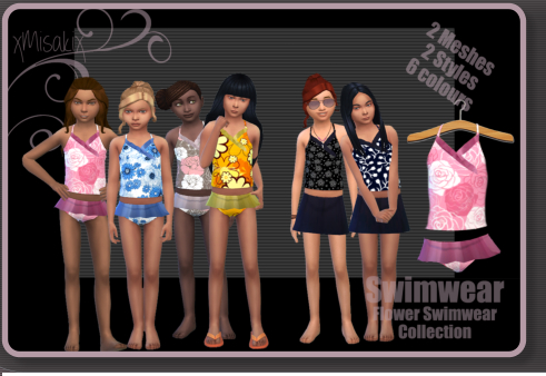  Xmisakix sims: Flower swimwear collection