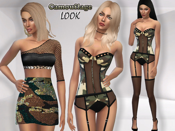  The Sims Resource: Set  Camouflage Look by Puresim