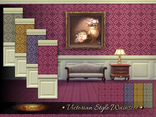  The Sims Resource: Victorian Style Wainscot by Emerald