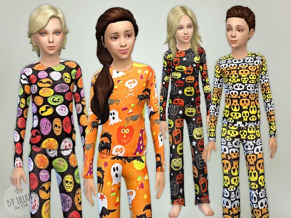  The Sims Resource: Halloween Pajama   Set by lillka