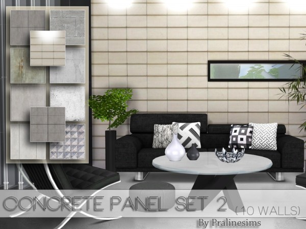  The Sims Resource: Concrete Panel Set 2 by Pralinesims